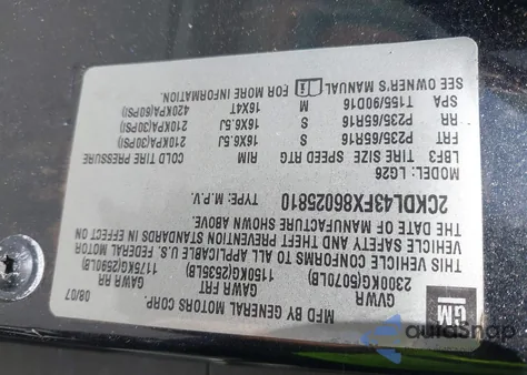 2008 Pontiac Torrent z USA, uszkodzony, nr VIN 2CKDL43FX86025810
